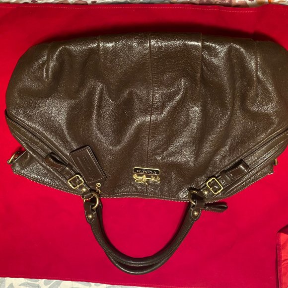 COACH Dark Brown Soft Leather Large Shoulder or Satchel...